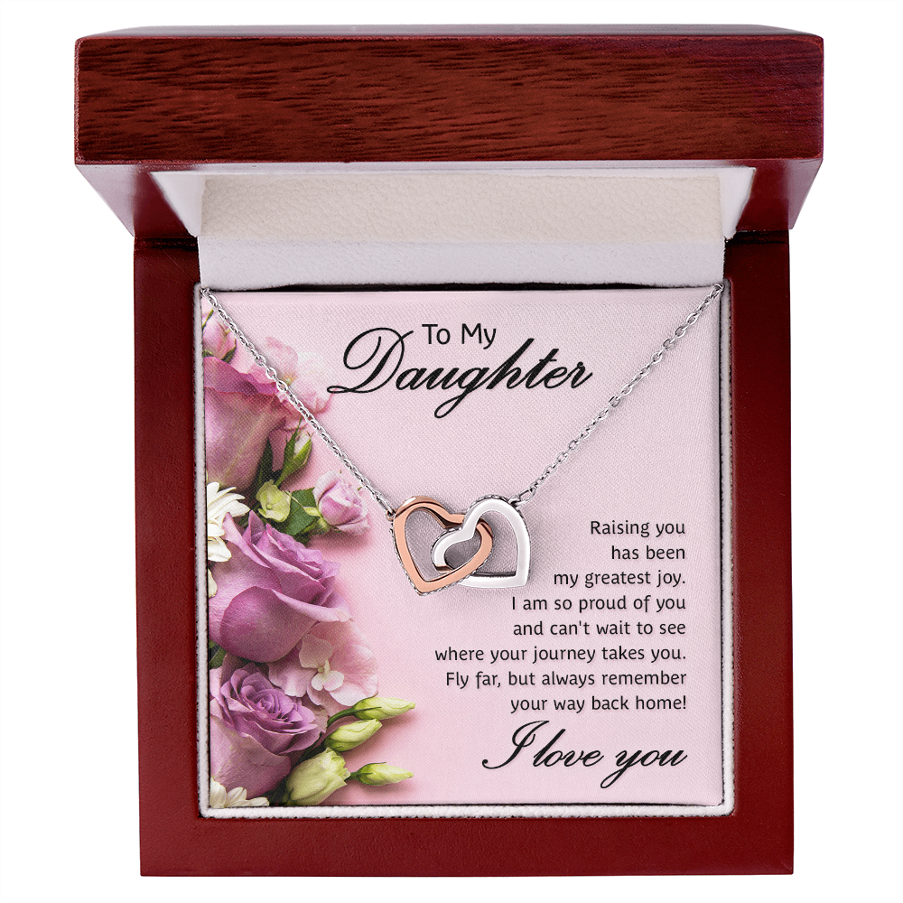 Interlocking Hearts Necklace To My Daughter My Greatest Joy