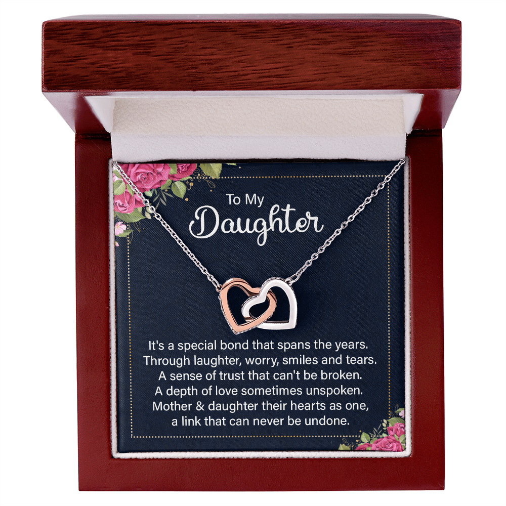 Interlocking Hearts Necklace :To My Daughter It's A Special Bond