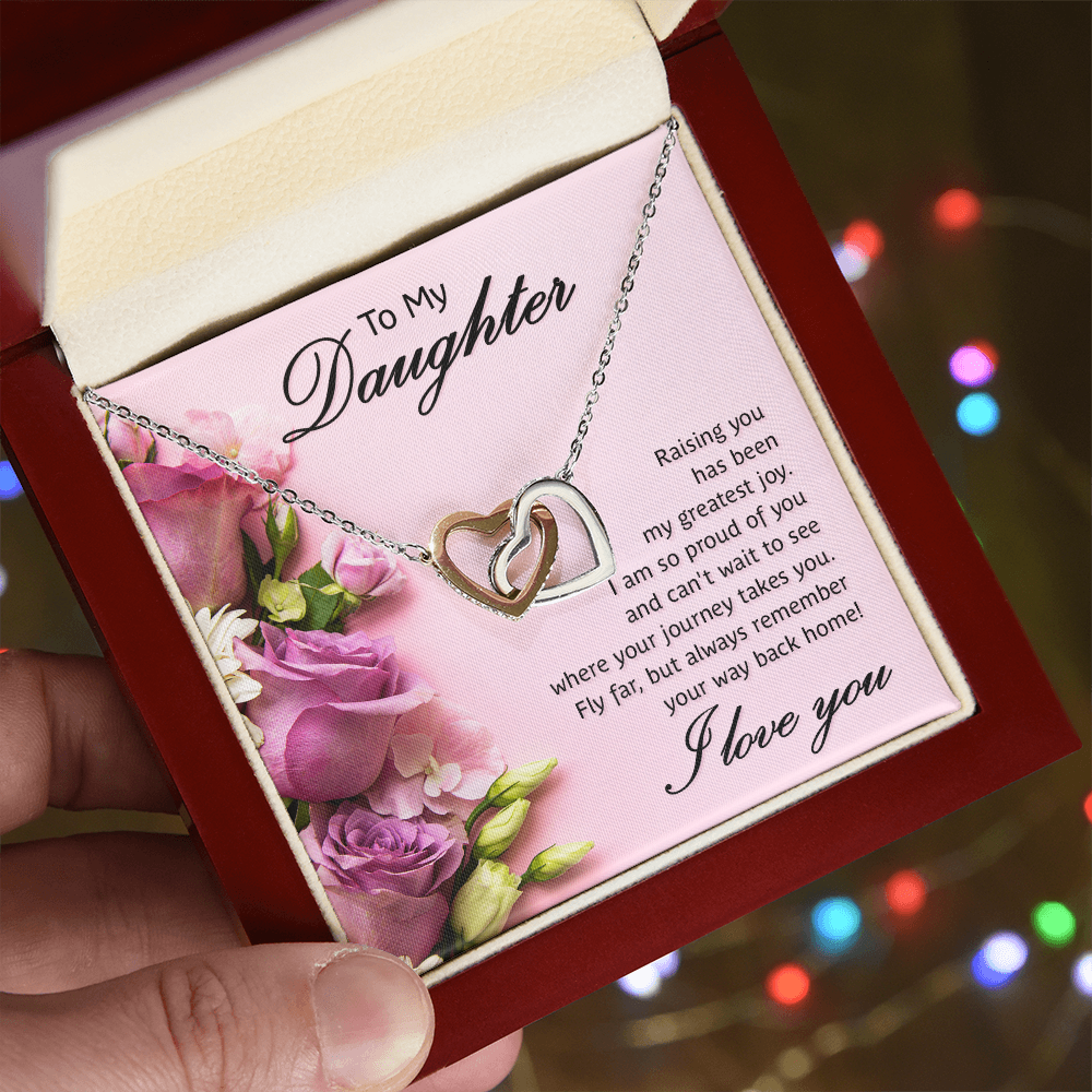 Interlocking Hearts Necklace To My Daughter My Greatest Joy