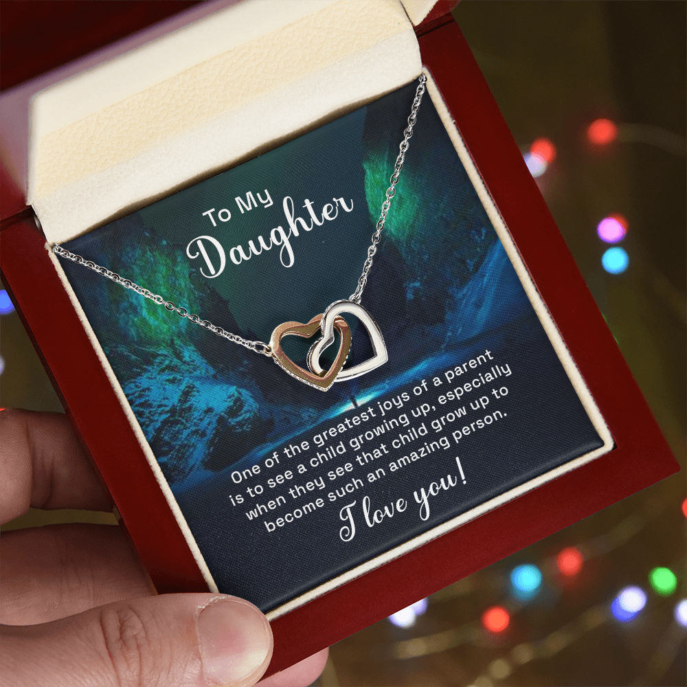 Interlocking Hearts Necklace : To My Daughter I Love You