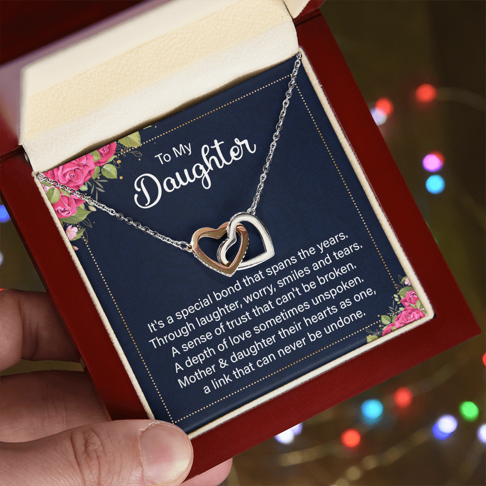 Interlocking Hearts Necklace :To My Daughter It's A Special Bond