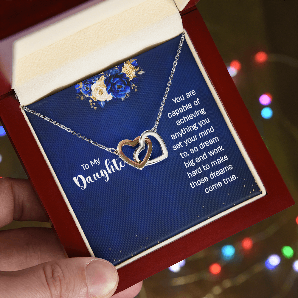 Interlocking Hearts Necklace : To My Daughter You Are Capable