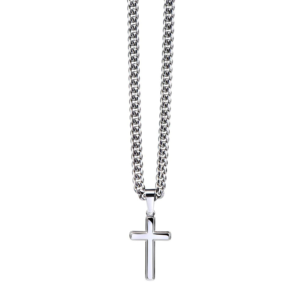 Cuban Link Chain with Artisan Cross : Men's Faith