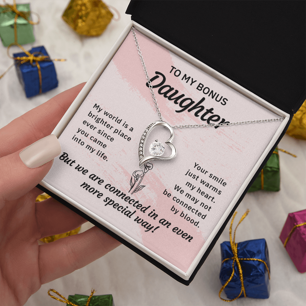 Forever Love Necklace:To My Bonus Daughter