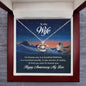 Crown Pendant Necklace:To My Wife Happy Anniversary