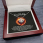 Crown Pendant Necklace: To My Gorgeous Wife Fire Heart