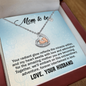 Baby Feet Heart Necklace:Mom To Be Love Your Husband