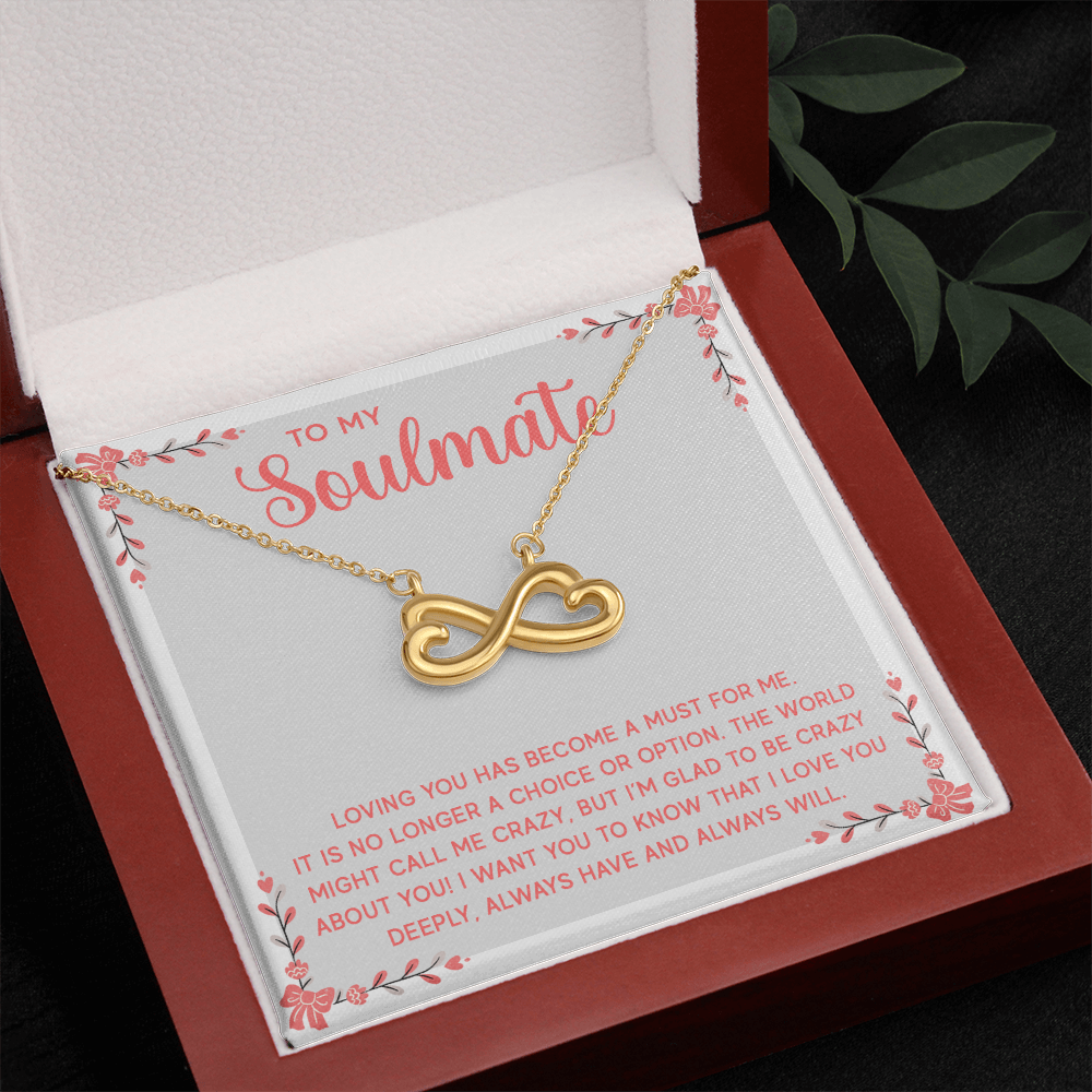 Endless Love Necklace: To My Soulmate I L'm Glad To Be Crazy About You