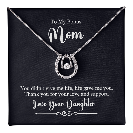 Lucky In Love Necklace:To My Bonus Love Your Daughter