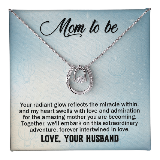 Lucky In Love Necklace:Mom To Be Love Your Husband