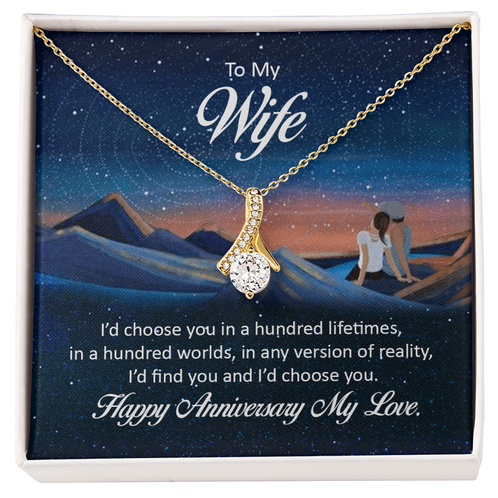 Alluring Beauty Necklace:To My Wife Happy Anniversary My Love
