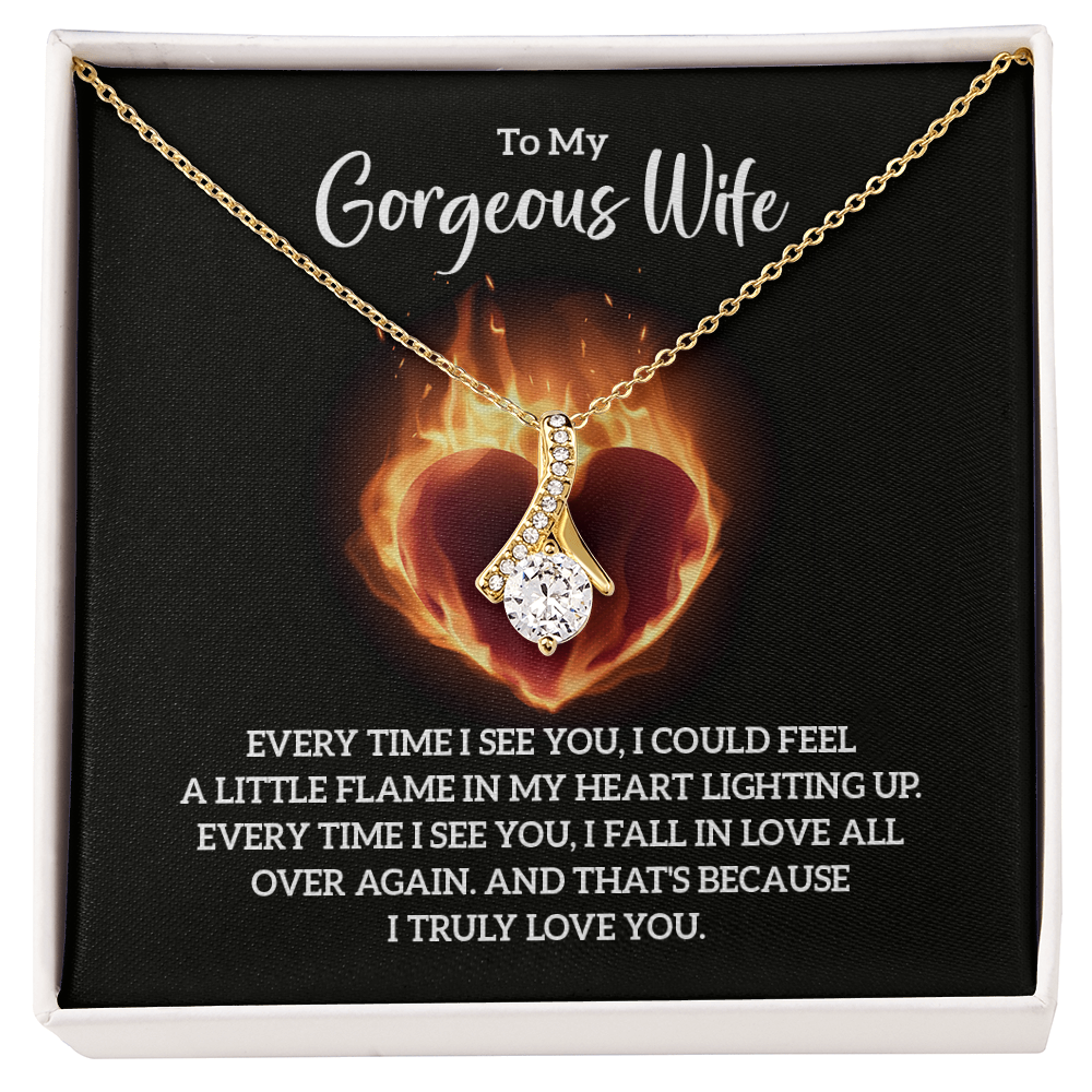 Alluring Beauty Necklace:To My Gorgeous Wife I Truly Love You