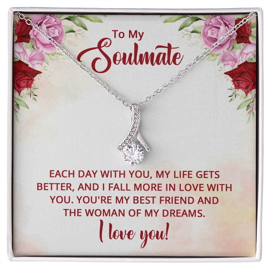 Alluring Beauty Necklace:To My Soulmate Each Day With You