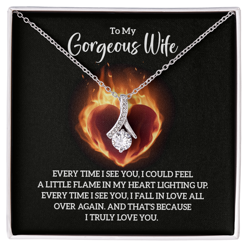 Alluring Beauty Necklace:To My Gorgeous Wife I Truly Love You