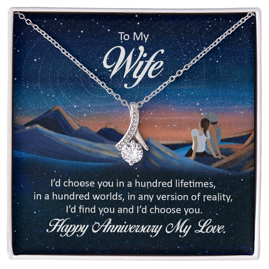 Alluring Beauty Necklace:To My Wife Happy Anniversary My Love