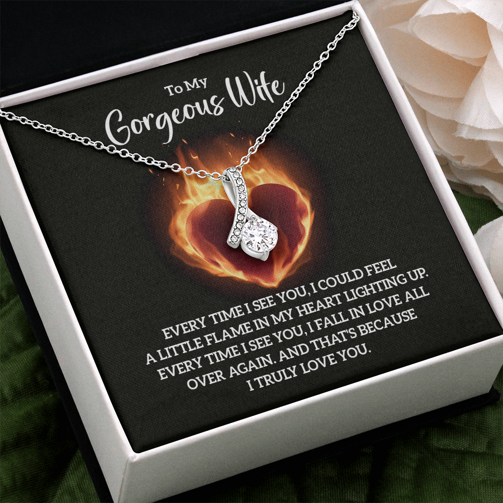 Alluring Beauty Necklace:To My Gorgeous Wife I Truly Love You