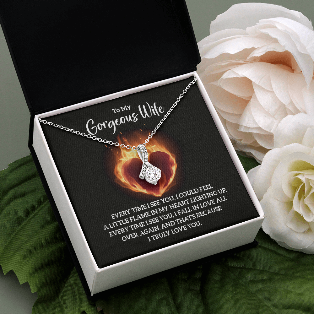 Alluring Beauty Necklace:To My Gorgeous Wife I Truly Love You