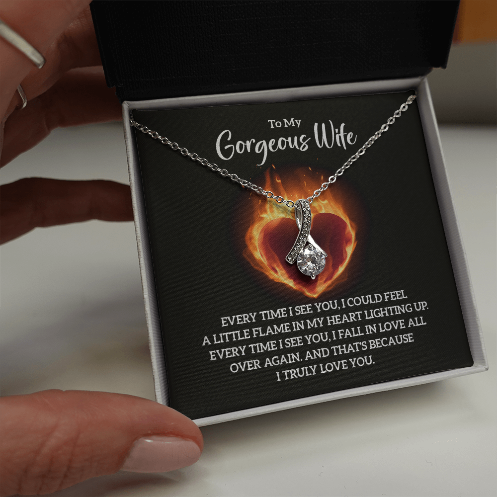 Alluring Beauty Necklace:To My Gorgeous Wife I Truly Love You