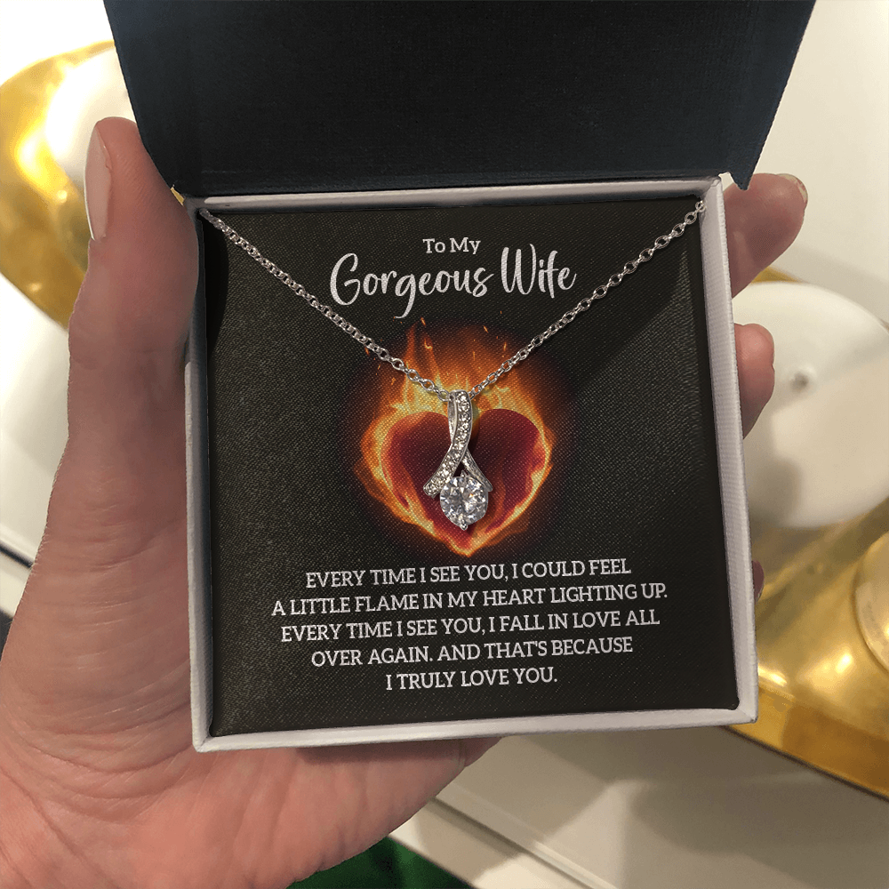Alluring Beauty Necklace:To My Gorgeous Wife I Truly Love You