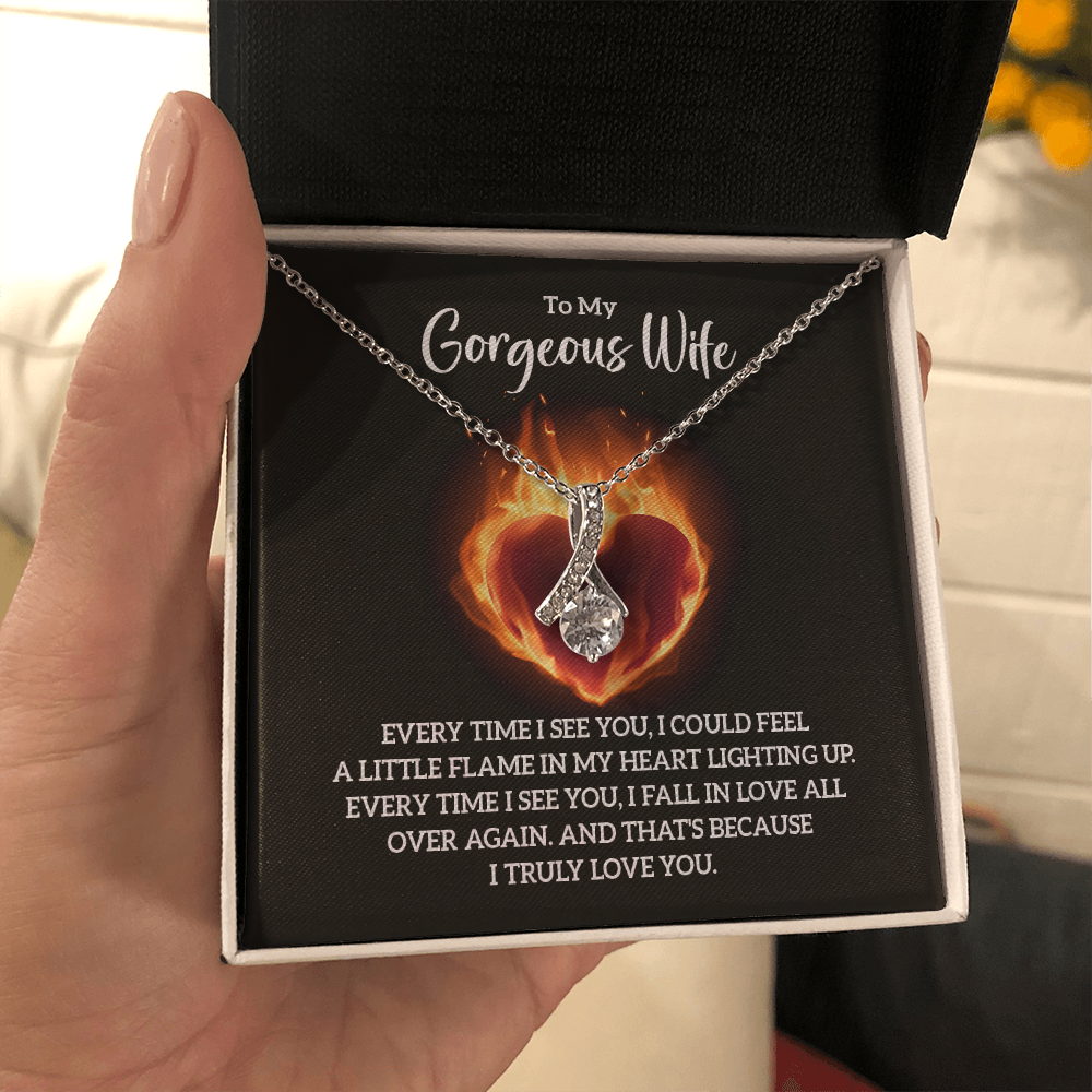 Alluring Beauty Necklace:To My Gorgeous Wife I Truly Love You