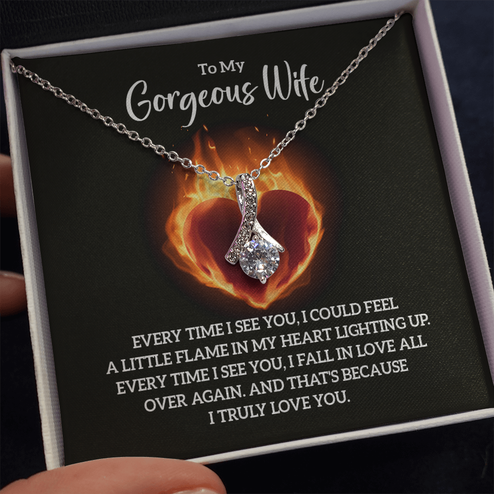 Alluring Beauty Necklace:To My Gorgeous Wife I Truly Love You