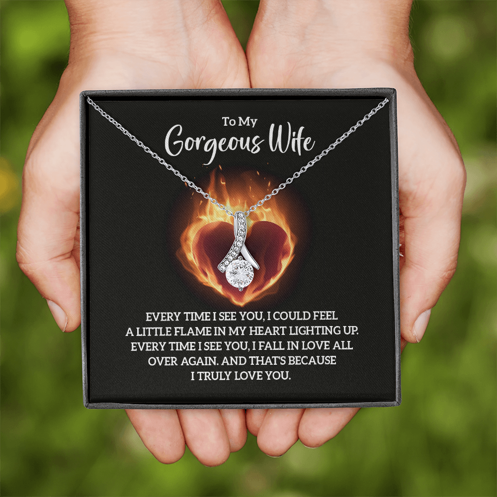 Alluring Beauty Necklace:To My Gorgeous Wife I Truly Love You