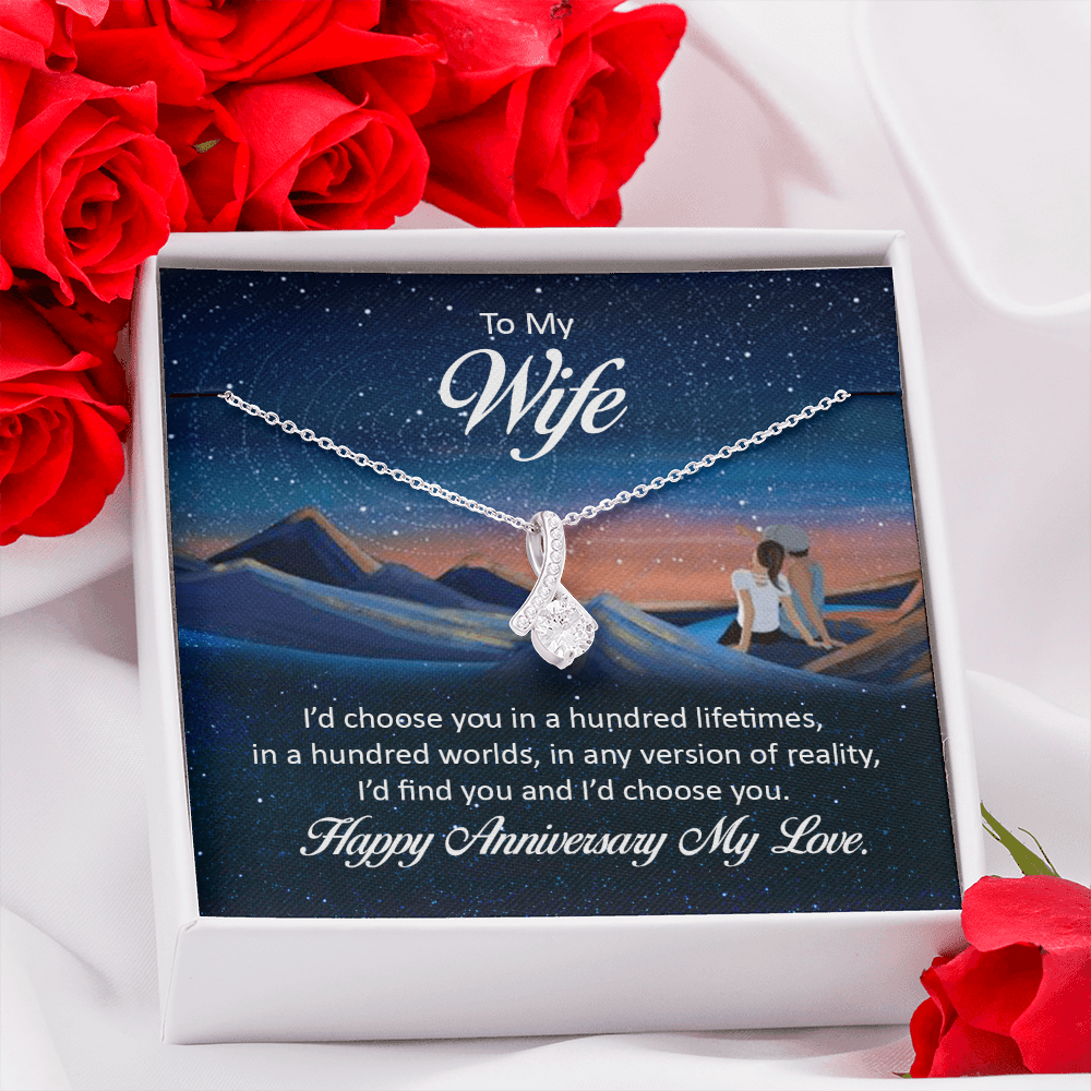 Alluring Beauty Necklace:To My Wife Happy Anniversary My Love