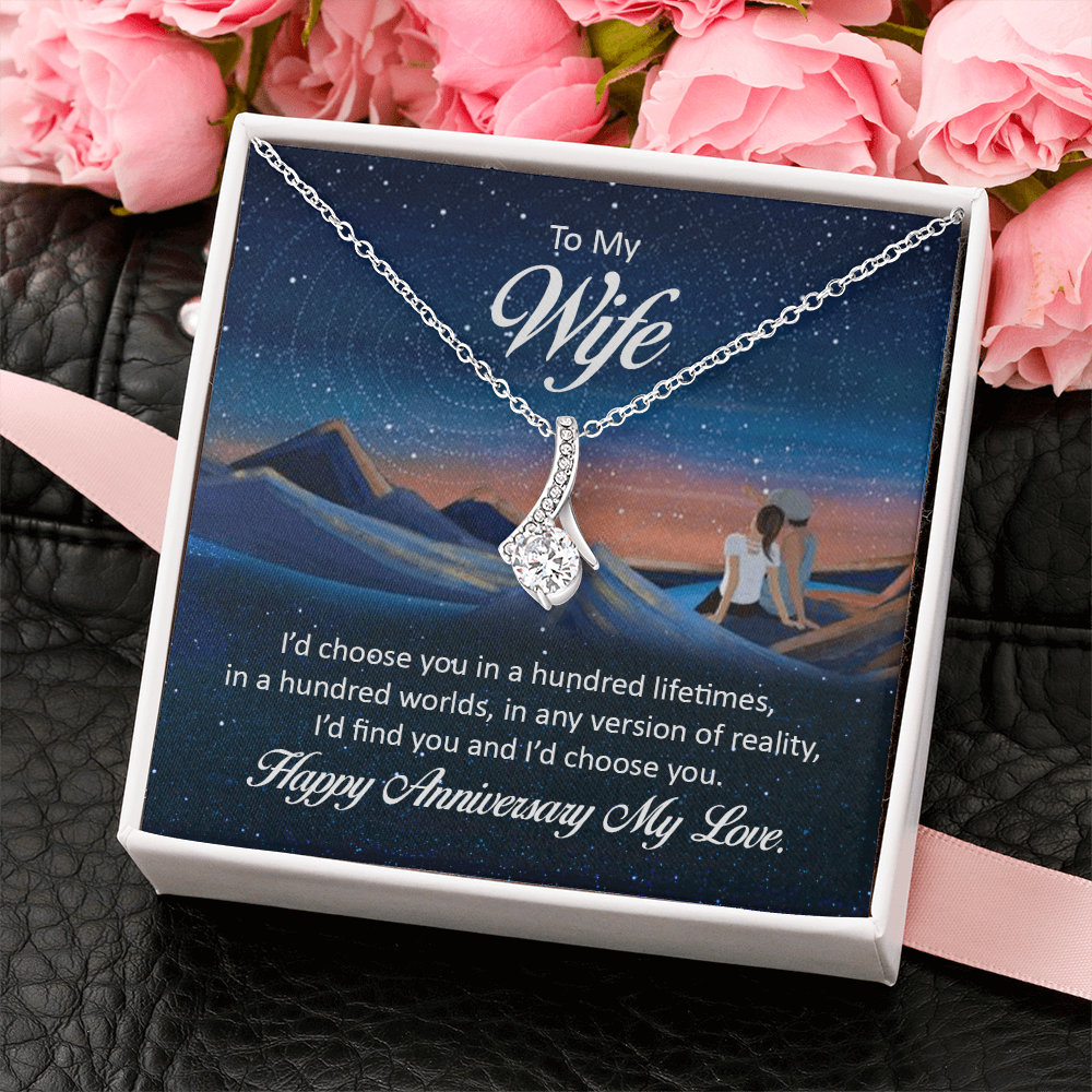 Alluring Beauty Necklace:To My Wife Happy Anniversary My Love