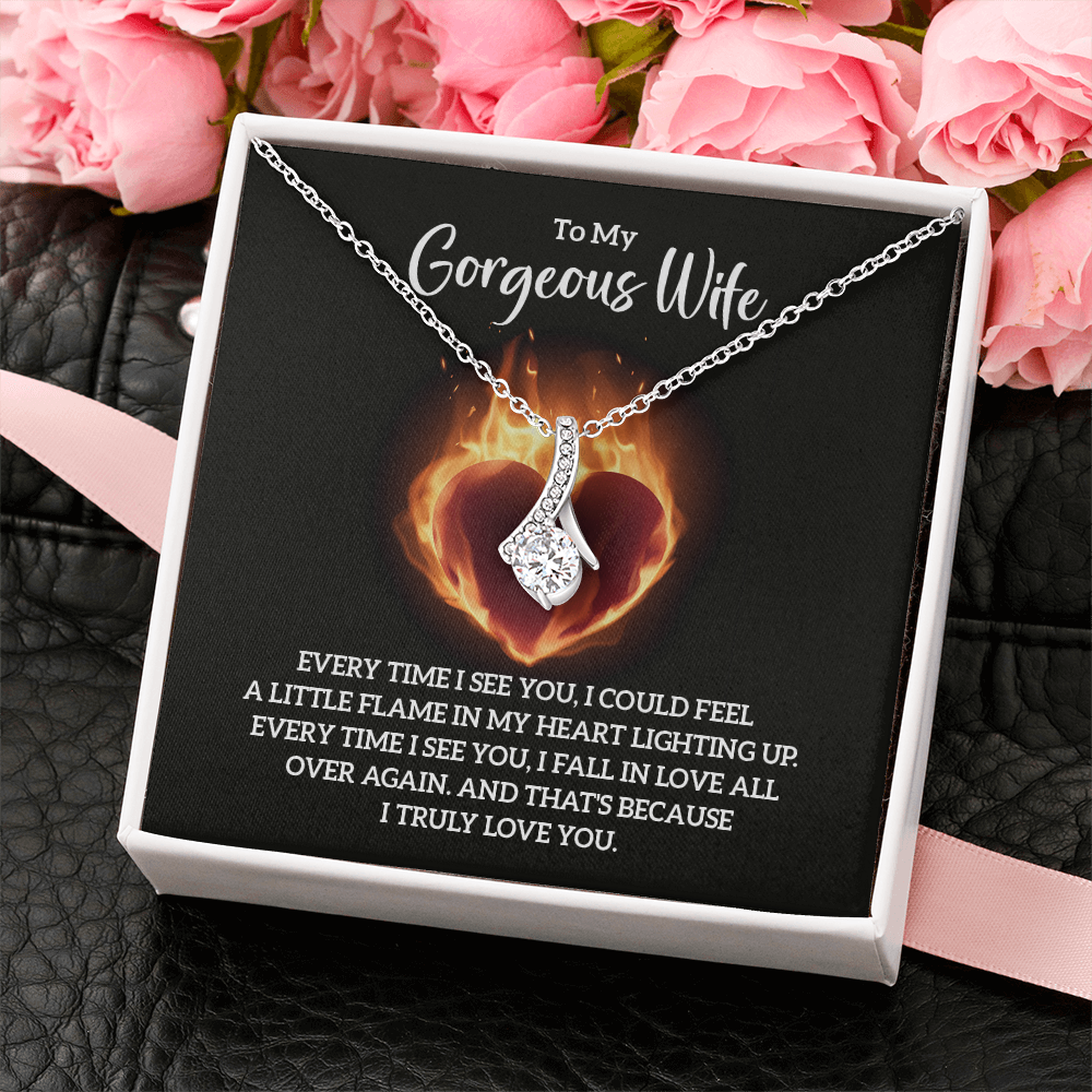 Alluring Beauty Necklace:To My Gorgeous Wife I Truly Love You