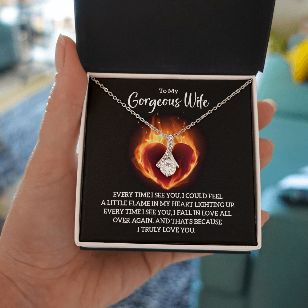 Alluring Beauty Necklace:To My Gorgeous Wife I Truly Love You