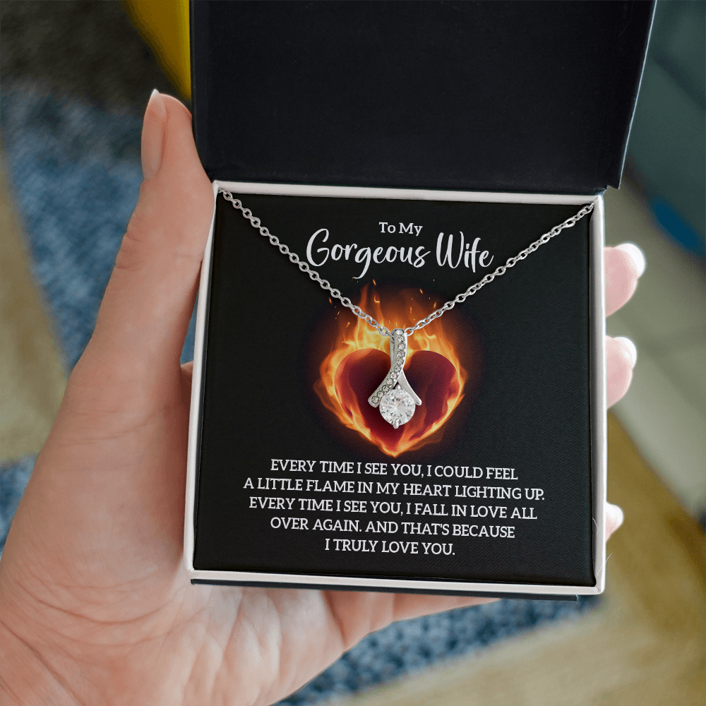 Alluring Beauty Necklace:To My Gorgeous Wife I Truly Love You