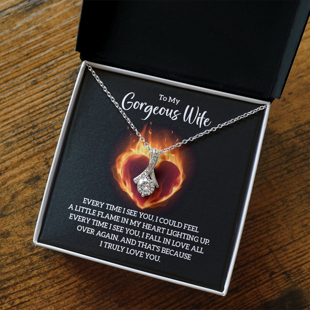 Alluring Beauty Necklace:To My Gorgeous Wife I Truly Love You