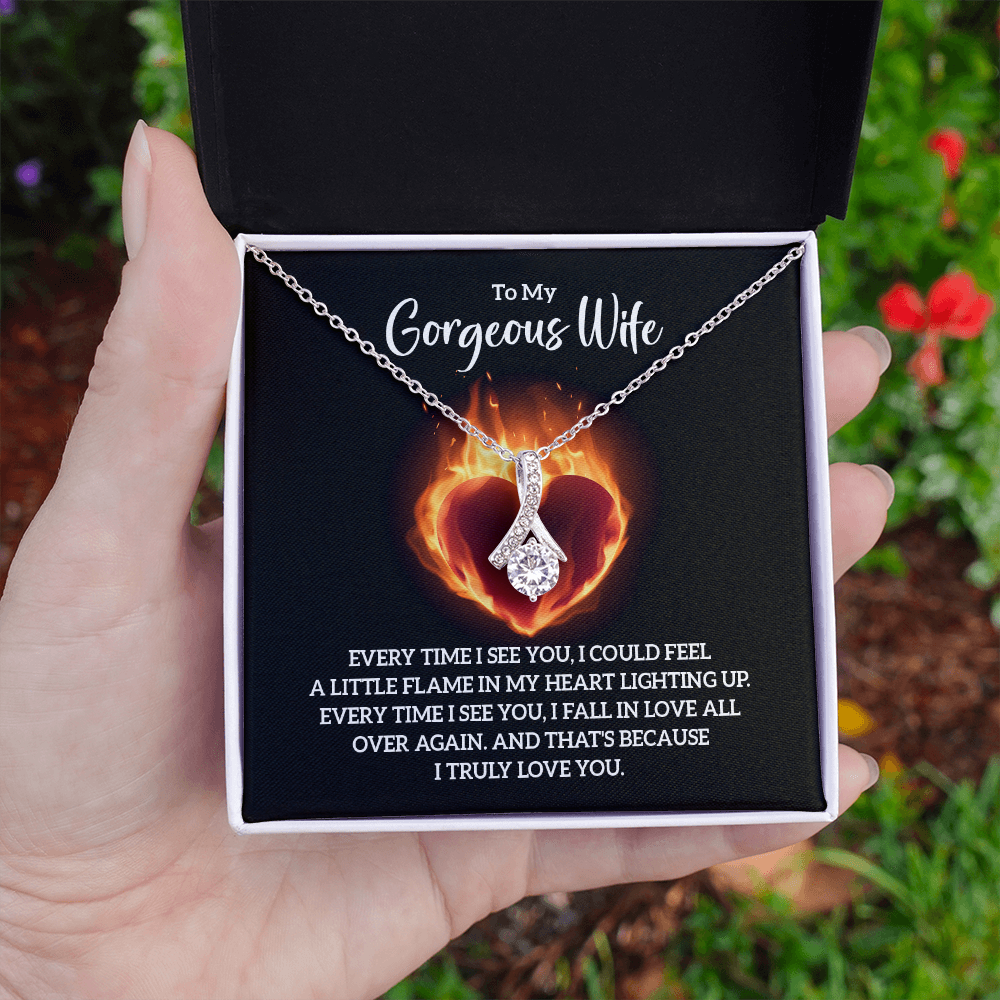Alluring Beauty Necklace:To My Gorgeous Wife I Truly Love You