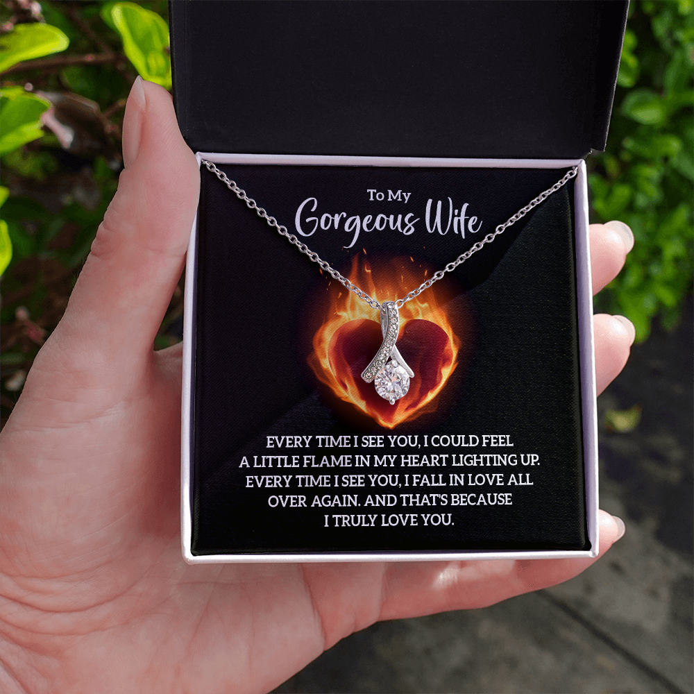 Alluring Beauty Necklace:To My Gorgeous Wife I Truly Love You