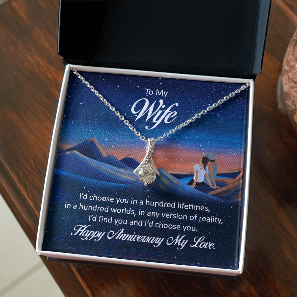 Alluring Beauty Necklace:To My Wife Happy Anniversary My Love