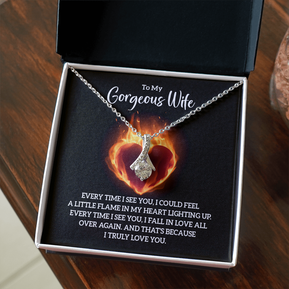 Alluring Beauty Necklace:To My Gorgeous Wife I Truly Love You