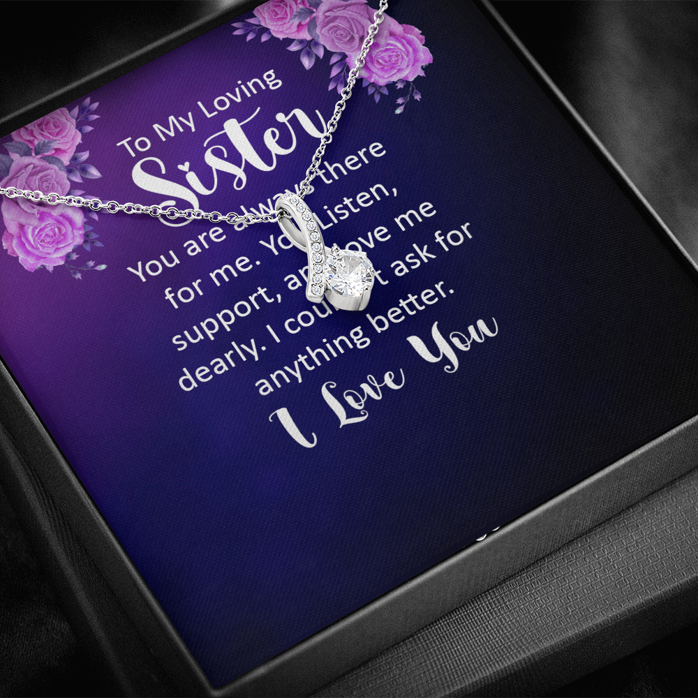 Alluring Beauty Necklace:To My Loving Sister I Love
