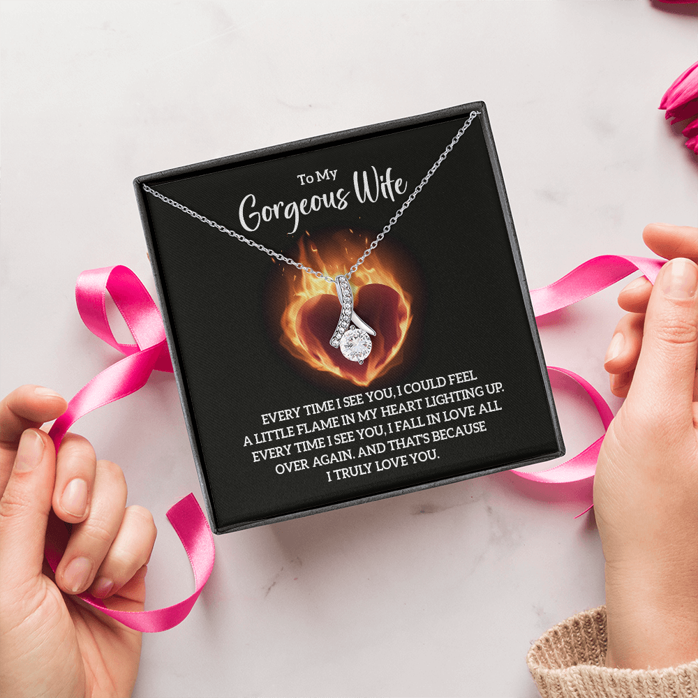 Alluring Beauty Necklace:To My Gorgeous Wife I Truly Love You