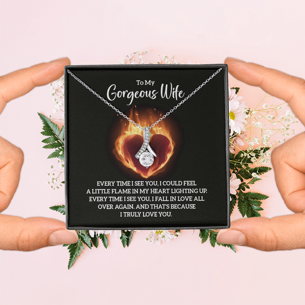 Alluring Beauty Necklace:To My Gorgeous Wife I Truly Love You