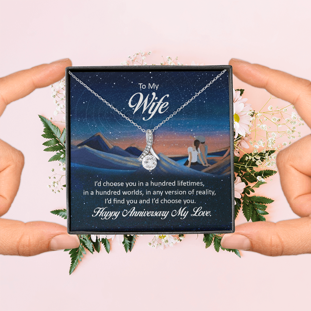 Alluring Beauty Necklace:To My Wife Happy Anniversary My Love