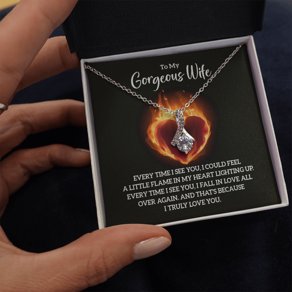 Alluring Beauty Necklace:To My Gorgeous Wife I Truly Love You