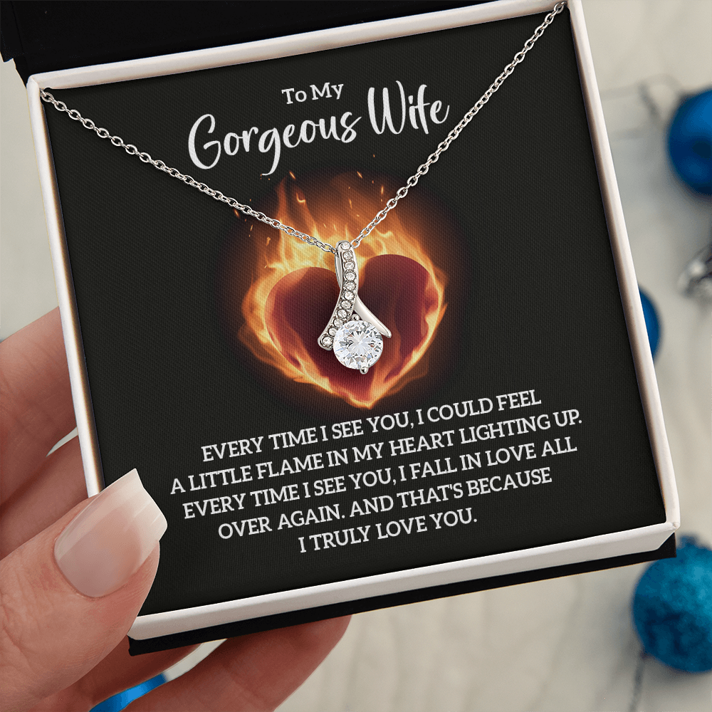 Alluring Beauty Necklace:To My Gorgeous Wife I Truly Love You