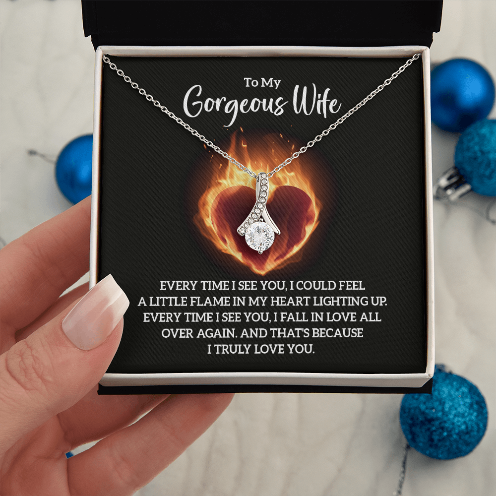 Alluring Beauty Necklace:To My Gorgeous Wife I Truly Love You