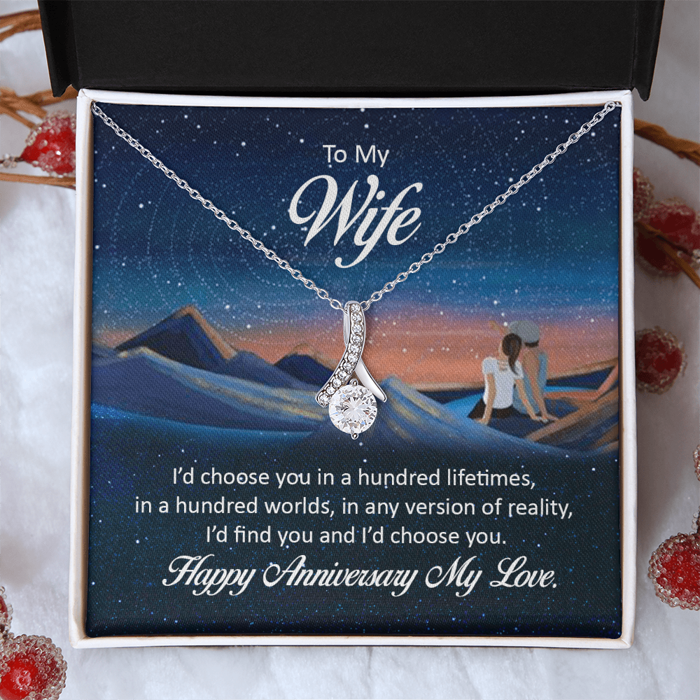 Alluring Beauty Necklace:To My Wife Happy Anniversary My Love