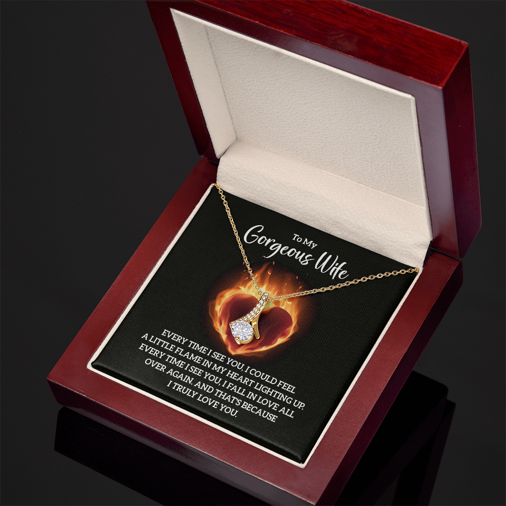 Alluring Beauty Necklace:To My Gorgeous Wife I Truly Love You