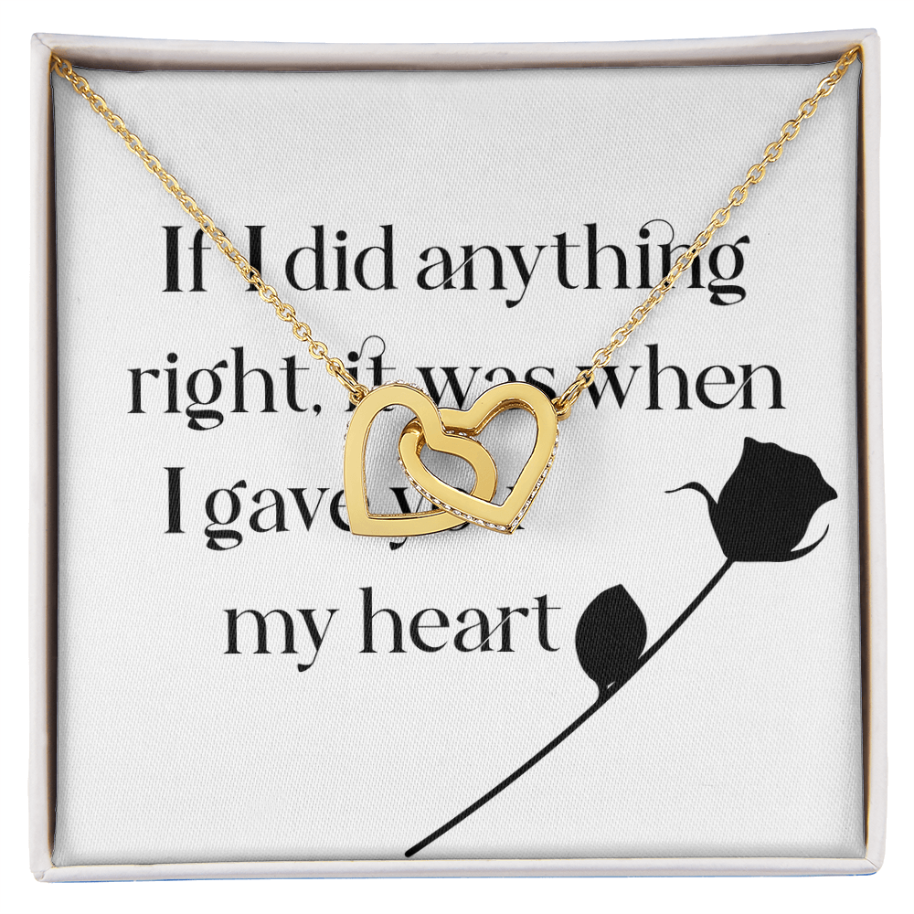 Interlocking Hearts Necklace: I Gave You My Heart