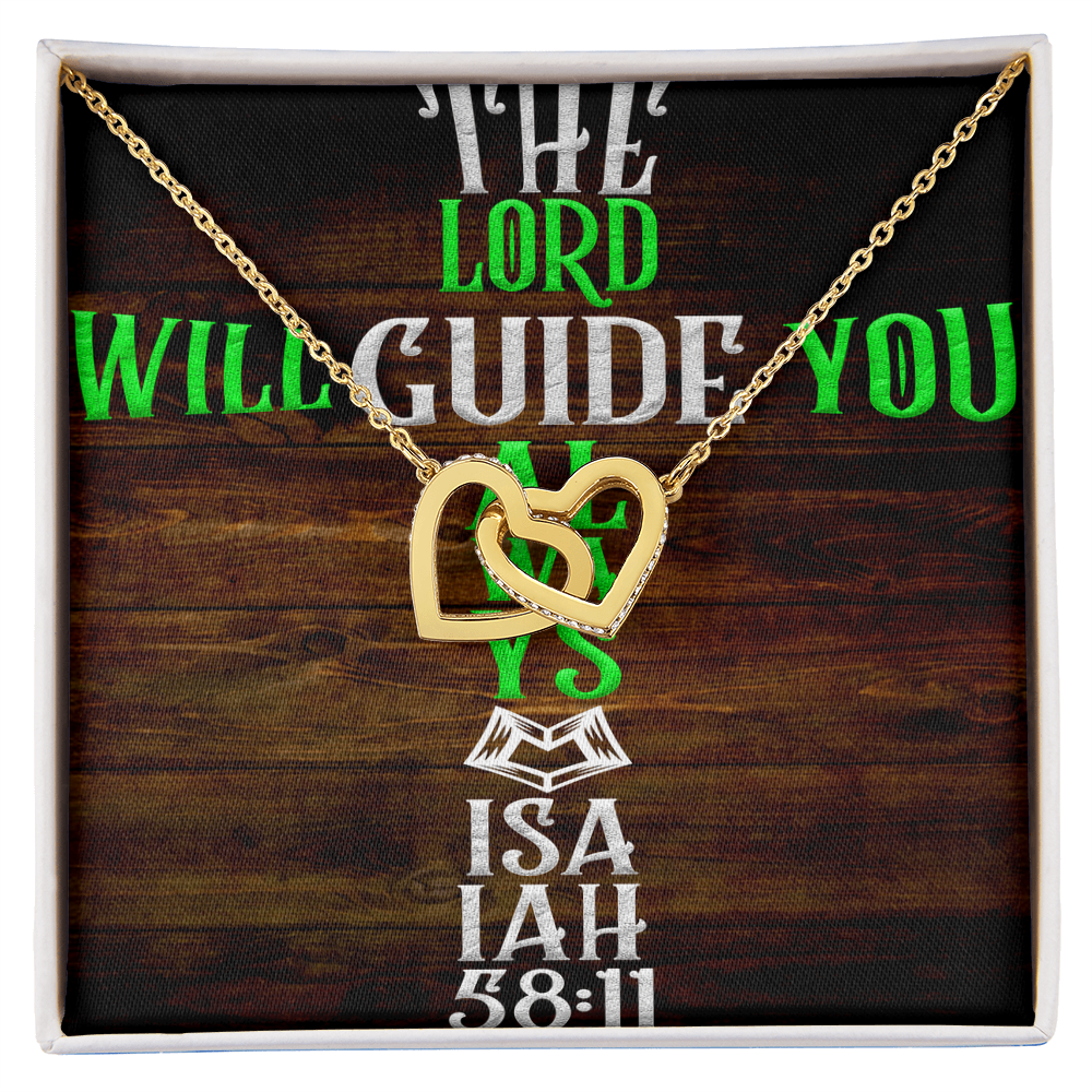 Interlocking Hearts Necklace: The Lord Will Guide You