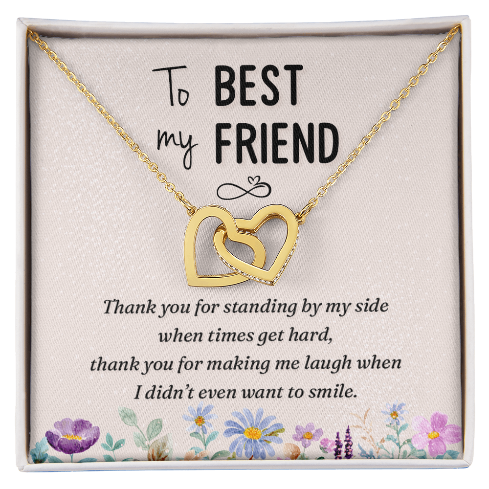 Interlocking Hearts Necklace : To My Best Friend Standing By My Side
