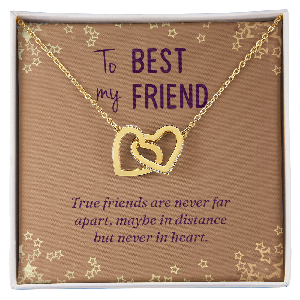 Interlocking Hearts Necklace :To Best My Friend