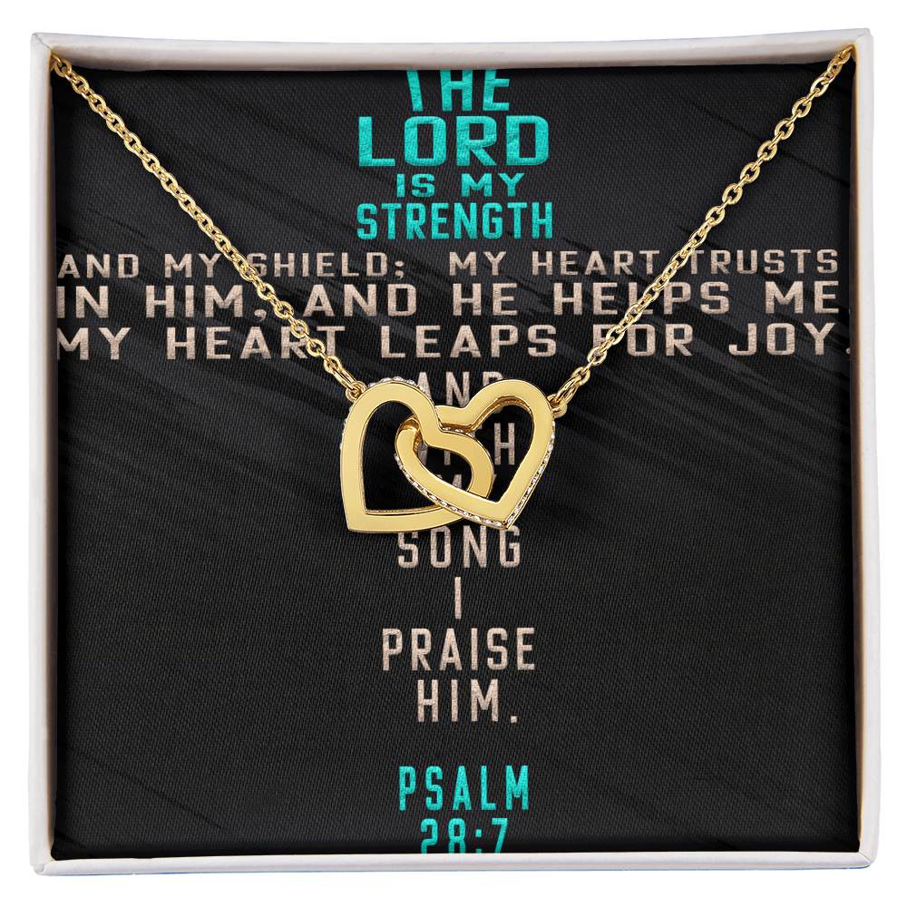 Interlocking Hearts Necklace : The Lord Is My Strength